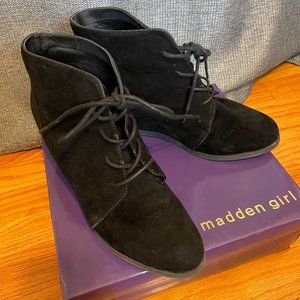 Black suede Steve Madden booties